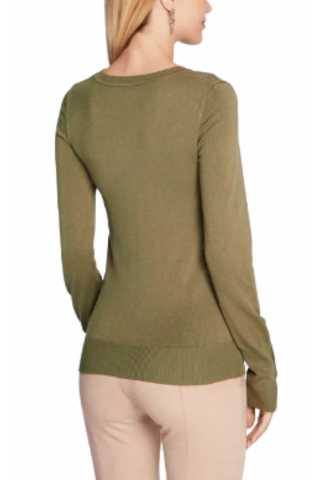 GUESS GENE VN LS SWTR KNIT SWEATER KHAKI