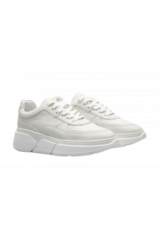 TOMMY HILFIGER CHUNKY LEATHER SNEAKER - ICE WHITE YBR