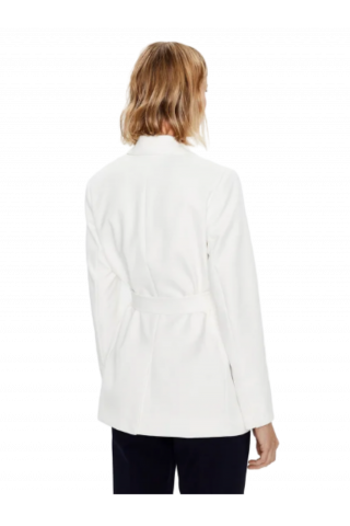 TOMMY HILFIGER VIS BLEND BELTED DB BLAZER - WHITE YBL