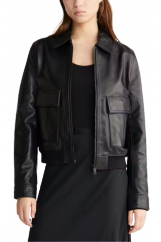 CALVIN KLEIN LEATHER ESSENTIAL JACKET - CK BLACK-BEH
