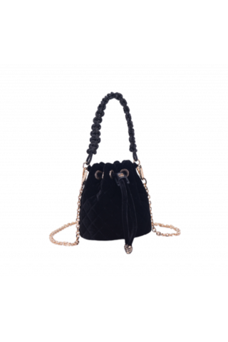 LA CARRIE - NIGHT ED.SMALL BUCKET VELVET BLACK