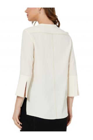 CALVIN KLEIN SUSTAINABLE TWILL BLOUSE - SEEDPEARL PEX