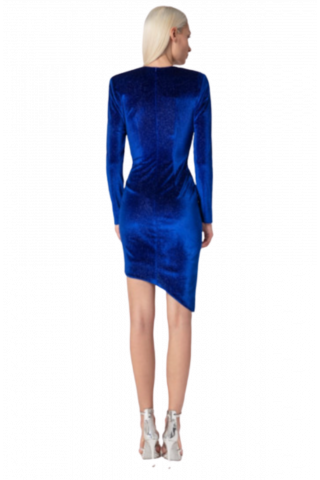 TASSOS MITROPOULOS DRESS MINI MARK/NIKO IVY GLITTER BLUE