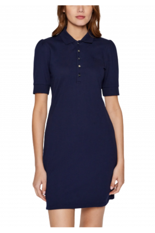 RALPH LAUREN ATHLEISURE PIQUE-DRESS POLO NAVY BLUE