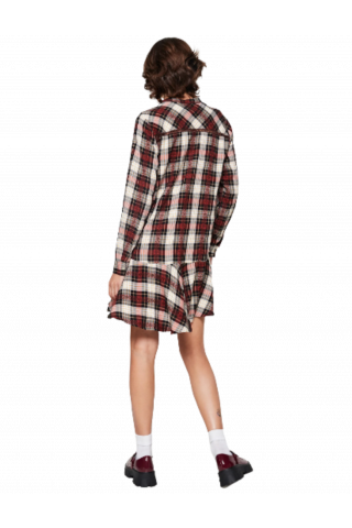 PEPE JEANS E2 LIBIA WOMEN'S DRESS CHECK BRICK