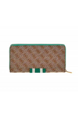 GUESS KATEY SLG CHEQUE ORGANIZER 4G LOGO BEIGE/FOREST