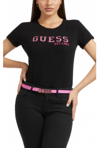 GUESS - SS CN COLLEGE TEE BLACK
