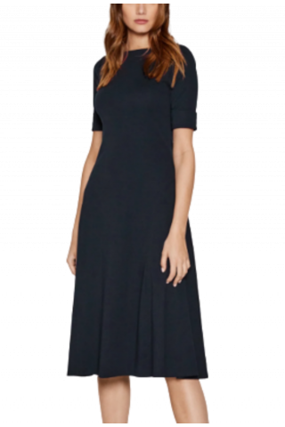 RALPH LAUREN REFINED STRETCH 1X1-DRESS NAVY BLUE