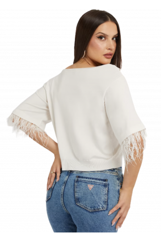 GUESS ANGELE KNITTED SWEATER W3RR57Z34I0 WHITE