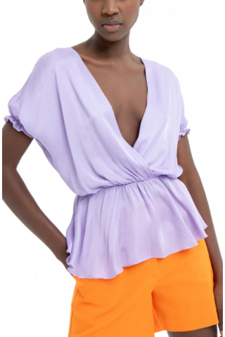 FRACOMINA WRAP CAMISOLE BLOUSE LILAC 185