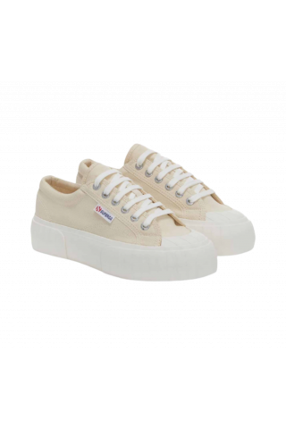 SUPERGA 2631 STRIPE PLATFORM SNEAKER BEIGE/WHITE