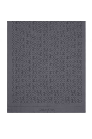 CALVIN KLEIN JACQUARD LINEN STOLE 70X180 - CK GREY/BLACK_BEH