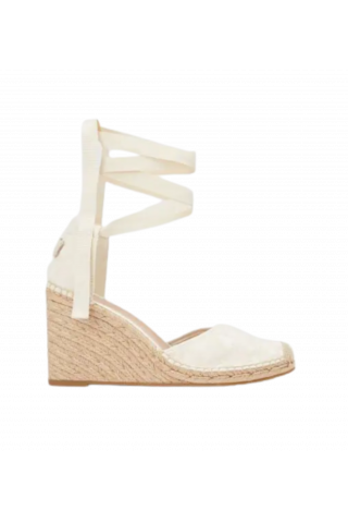 TOMMY HILFIGER CLOSED TOE WEDGE MONOGRAM - OFF WHITE 0K8