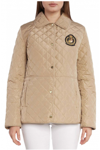 RALPH LAUREN RCYD SATN FNSH/POLY-RCYD QUILT W CREST TAN