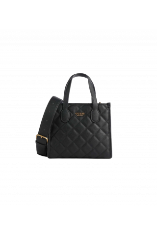 GUESS SILVANA 2 CMPRTMNT MINI TOTE QC866577 BLACK