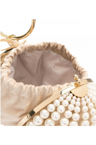 LADY DIVA - BAG STRASS PEARL PETAL AND PL LINING BEIGE