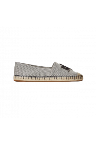 RALPH LAUREN - CAMELYN LOGO ESPADRILLES FLAT NATURAL/BLACK