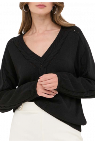 GUESS LS VNECK LUCIE SWTR BLACK