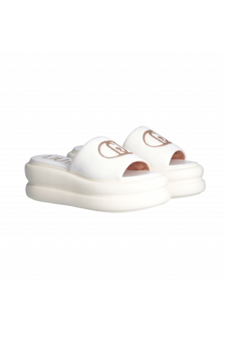 LIU JO ARIA 04 - SLIPPERS FLAT FORM SPREADING WHITE 01111