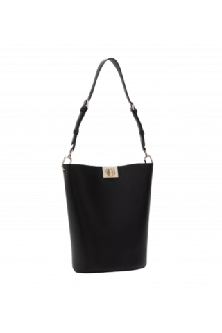 FURLA FLEUR MINI BUCKET BAG - VITELLO ROMA NERO