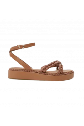 TOMMY HILFIGER EAST COASTAL LEATHER FLATFORM - SUMMER COGNAC GU9