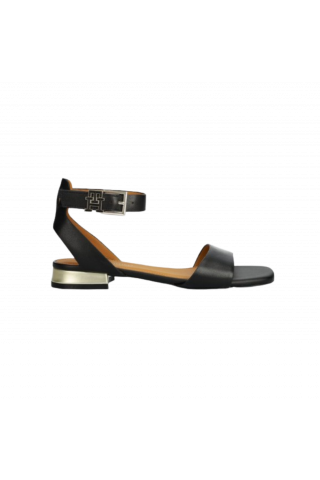 TOMMY HILFIGER - TH HARDWARE FLAT SANDAL BLACK