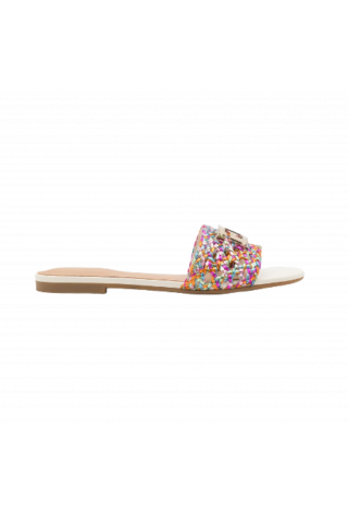 GUESS TASSI SANDALS - MULTICOLOR & GOLD LOGO