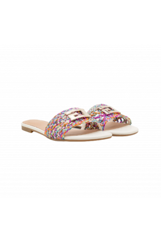 GUESS TASSI SANDALS - MULTICOLOR & GOLD LOGO