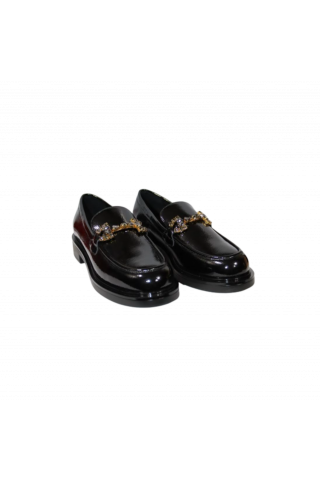 EMANUELLE VEE - MOCASSINO MORSETTO STRASS T20 PATENT BLACK