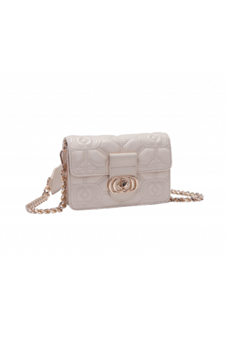 LA CARRIE MINI BORSA A SPALLA TOUCHY STICK&SPOON OFF WHITE SHOULDER BAG LEATHER