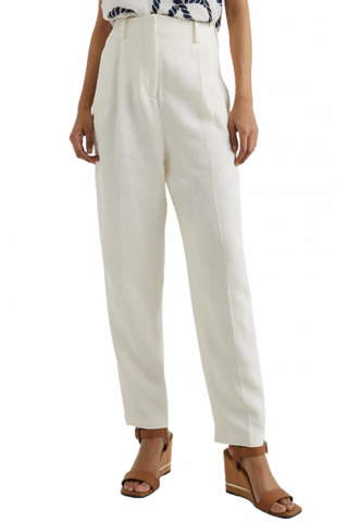 TOMMY HILFIGER ELEVATED LINEN TAPERED PANT - WEATHERED WHITE YBL