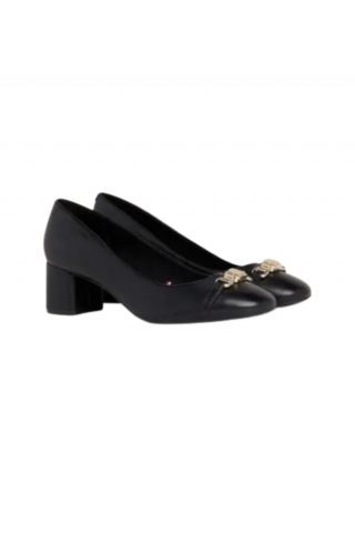 TOMMY HILFIGER HARDWARE MID BLOCKY PUMP - BLACK - BDS