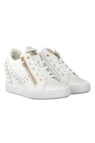 GUESS FINNA 1 LEATHER SNEAKER - FLNNA1LEA12 WHITE
