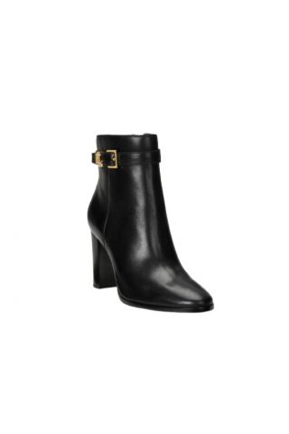 LAUREN RALPH LAUREN 100% COW LEATHER BAILEY-BOOTS-BOOTIE BLACK