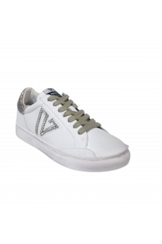 EMANUELLE VEE SNEAKER ALLACCIATA PELLE P100+PELLE INTR. WHITE/TAUPE