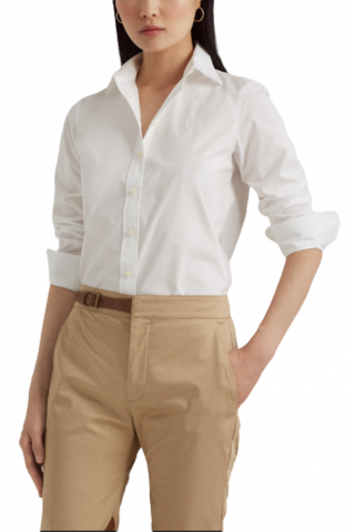 RALPH LAUREN 50S STRTCH NOW IRON-LS SHIRT W/CHST EMB
