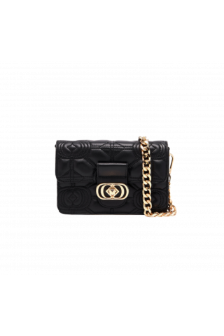 LA CARRIE MINI BORSA A SPALLA TOUCHY STICH&SPOON BLACK SHOOLDER BAG LEATHER