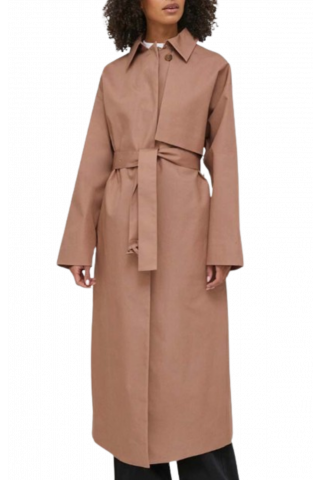 CALVIN KLEIN BONDED COTTON TRENCH COAT - TAUPE - 0JG