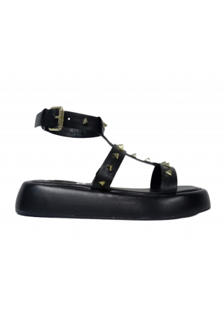 CARRANO VEGETAL LEATHER SANDAL 470024 BLACK GOLD TRUCKS