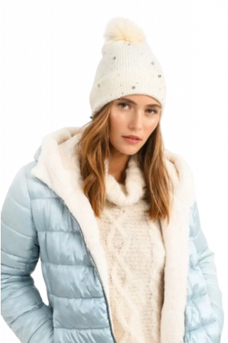 MOLLY BRACKEN LADIES KNITTED HAT - B266 OFF WHITE FRANCE