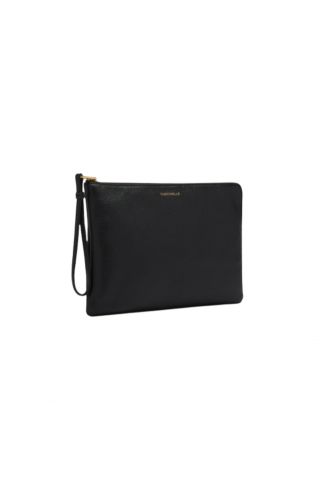 COCCINELLE ALIAS ENVEL GRAIN LEA NOIR 100% LEATHER
