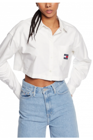 TOMMY HILFIGER TJW SUPER CROPPED SHIRT YBR