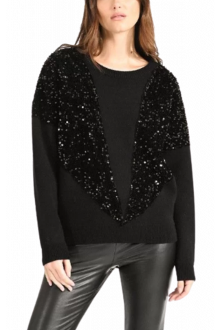 MOLLY BRACKEN LADIES KNITTED SWEATER - LA1432 BLACK FRANCE