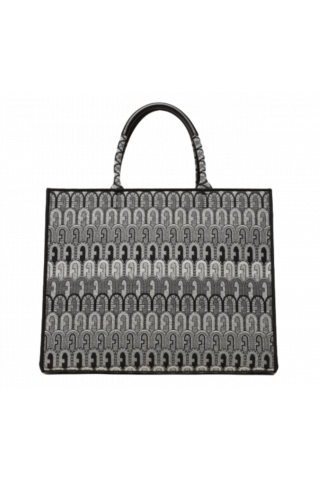 FURLA - OPPORTUNITY L TOTE - TESSUTO JACQUARD A TONI GRIGIO