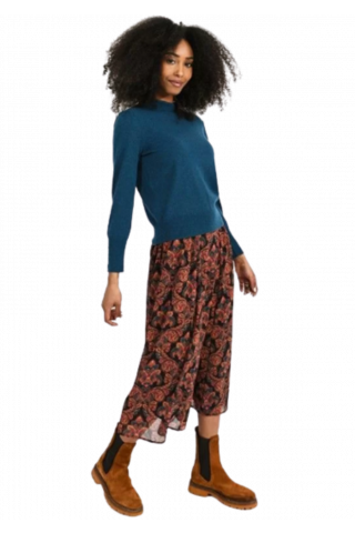 MOLLY BRACKEN LADIES KNITTED SWEATER - T1650 DUCK BLUE FRANCE