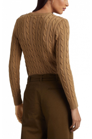 RALPH LAUREN GASSED COTTON-LS SWEATER NEW TAN