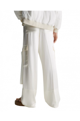 CALVIN KLEIN NAIA SHINE CARGO WIDE LEG PANT - VANILLA ICE YAT