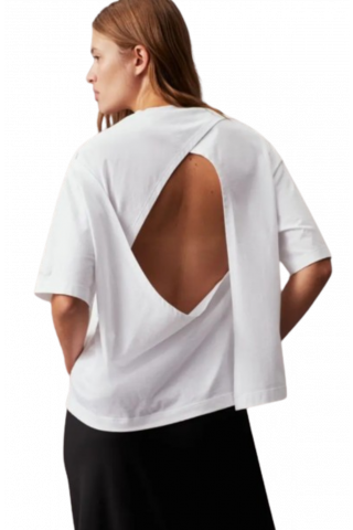 CALVIN KLEIN - SMOOTH COTTON OPEN BACK TOP WHITE