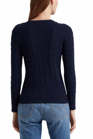 RALPH LAUREN GASSED COTTON-LS SWEATER NAVY