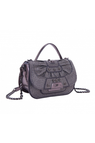 LA CARRIE - MICROSTARS SHIRLEY HAND BAG SYNT.LAMIN PEWTER
